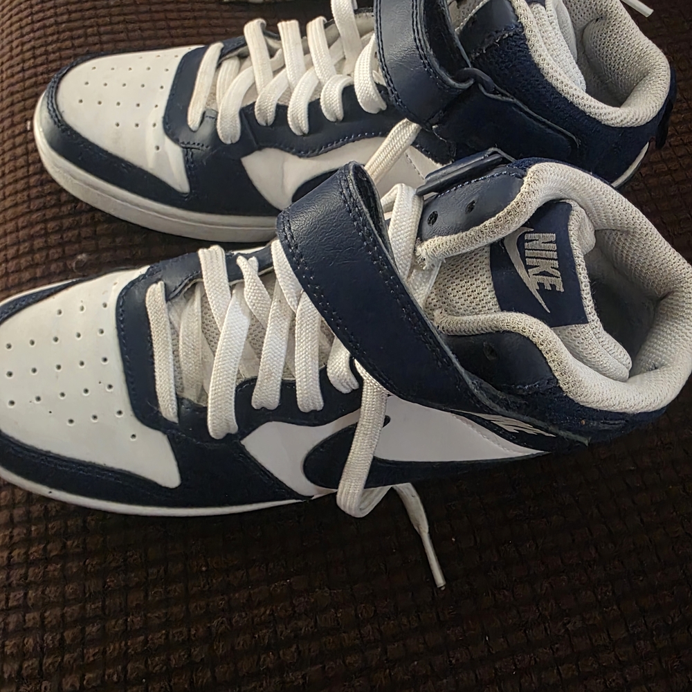 Navy and White High-Top Sneakers